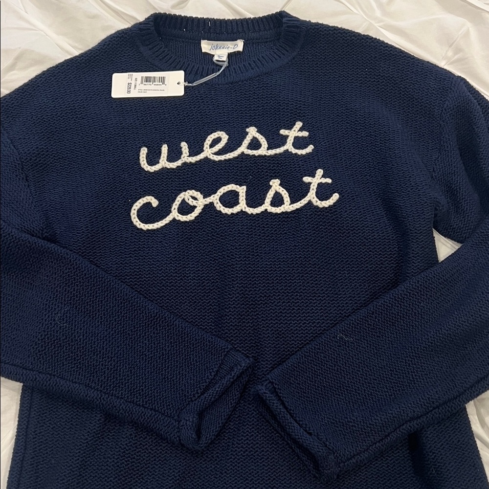 Navy Blue 'West Coast' Sweater BNWT Johnnie O ladies XS